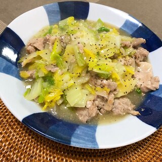 白菜と豚肉のネギ塩あんかけ炒め